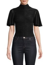 Diane von Furstenberg Mock Neck Ruched Blouse at Saks Fifth Avenue